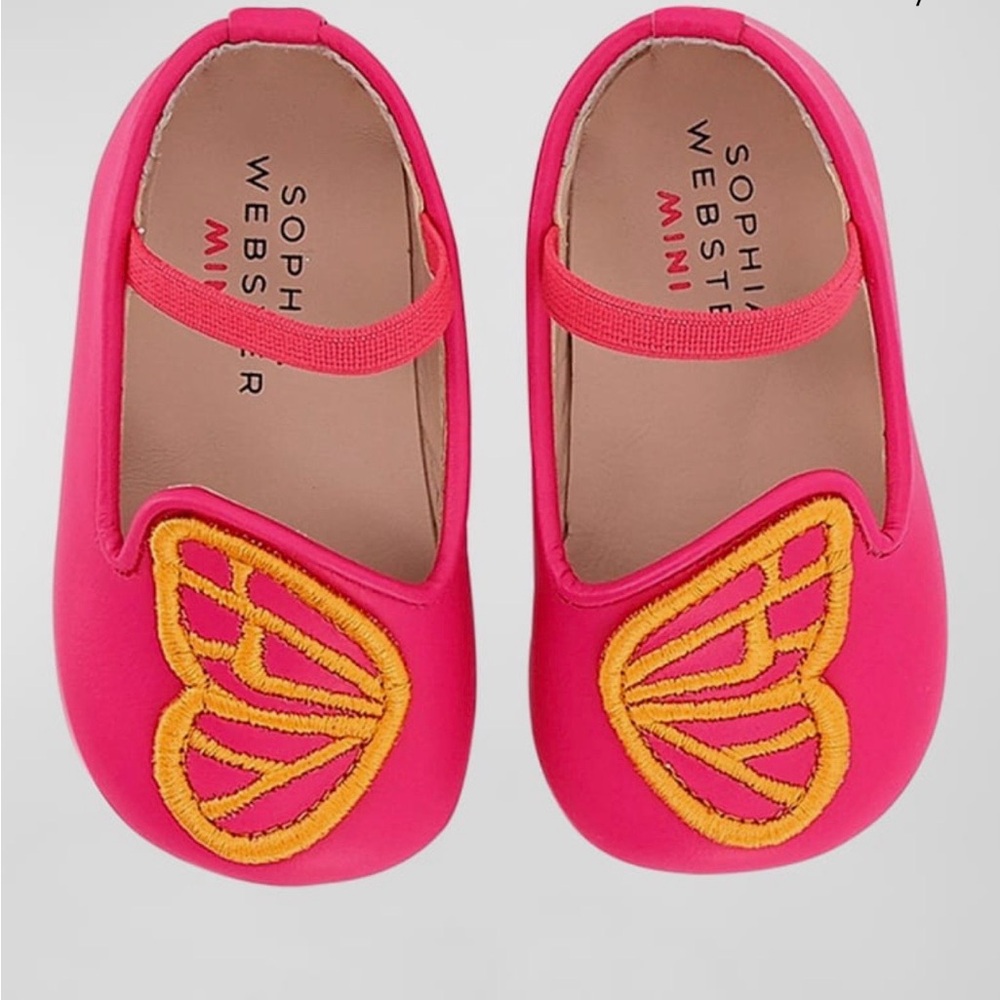 Sophia Webster Pink Butterfly Kids Shoes baby flats ballerina